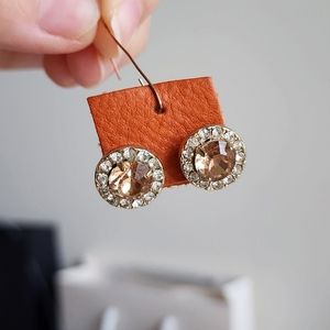 Champagne Colored Jewel Stud Earrings